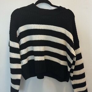 Black and white striped sweater